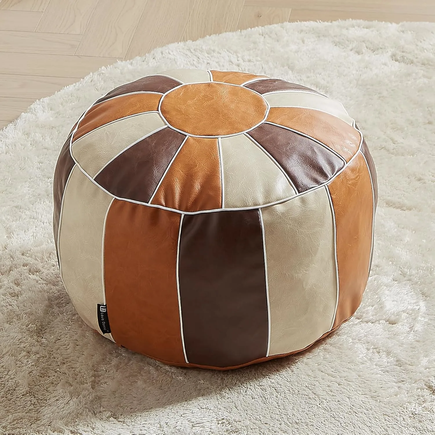 ottoman pouf cover faux 1