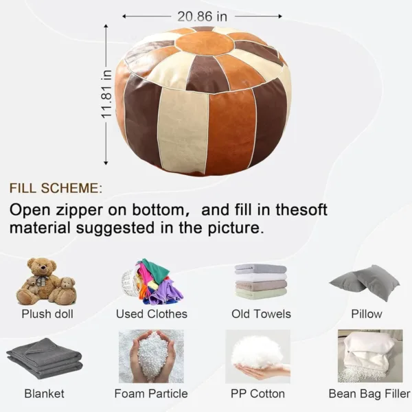 ottoman pouf cover faux 2