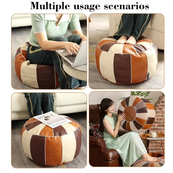 ottoman pouf cover faux 3