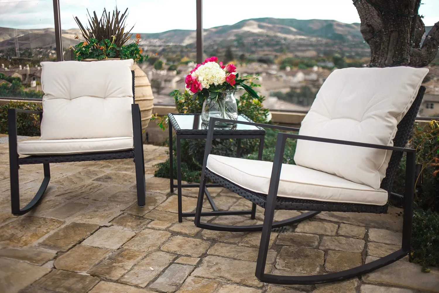 outdoor rocking bistro set 5
