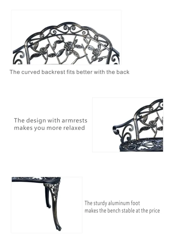 patio bench aluminum 5