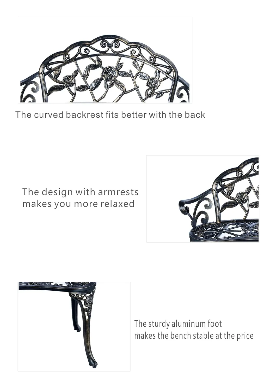 patio bench aluminum 5