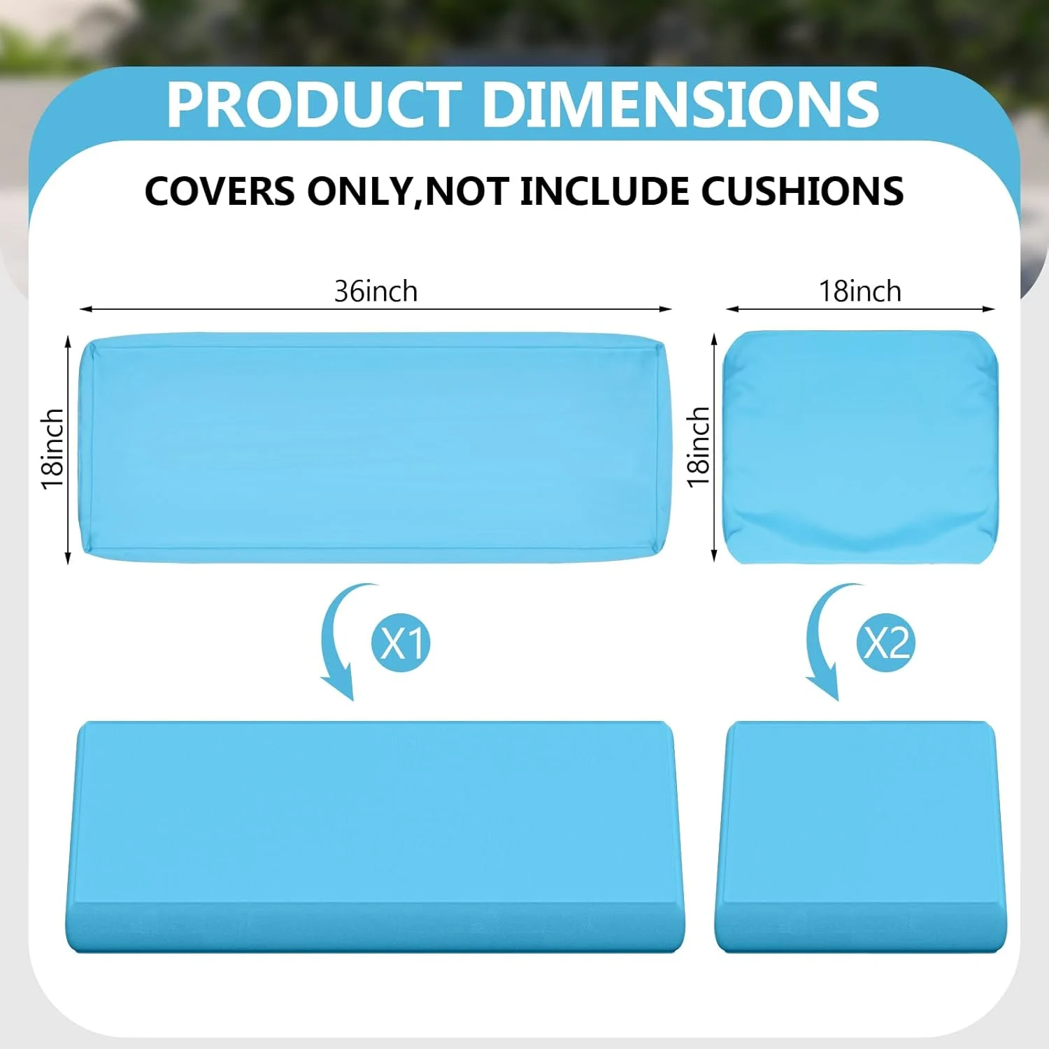 patio cushion covers pack 2