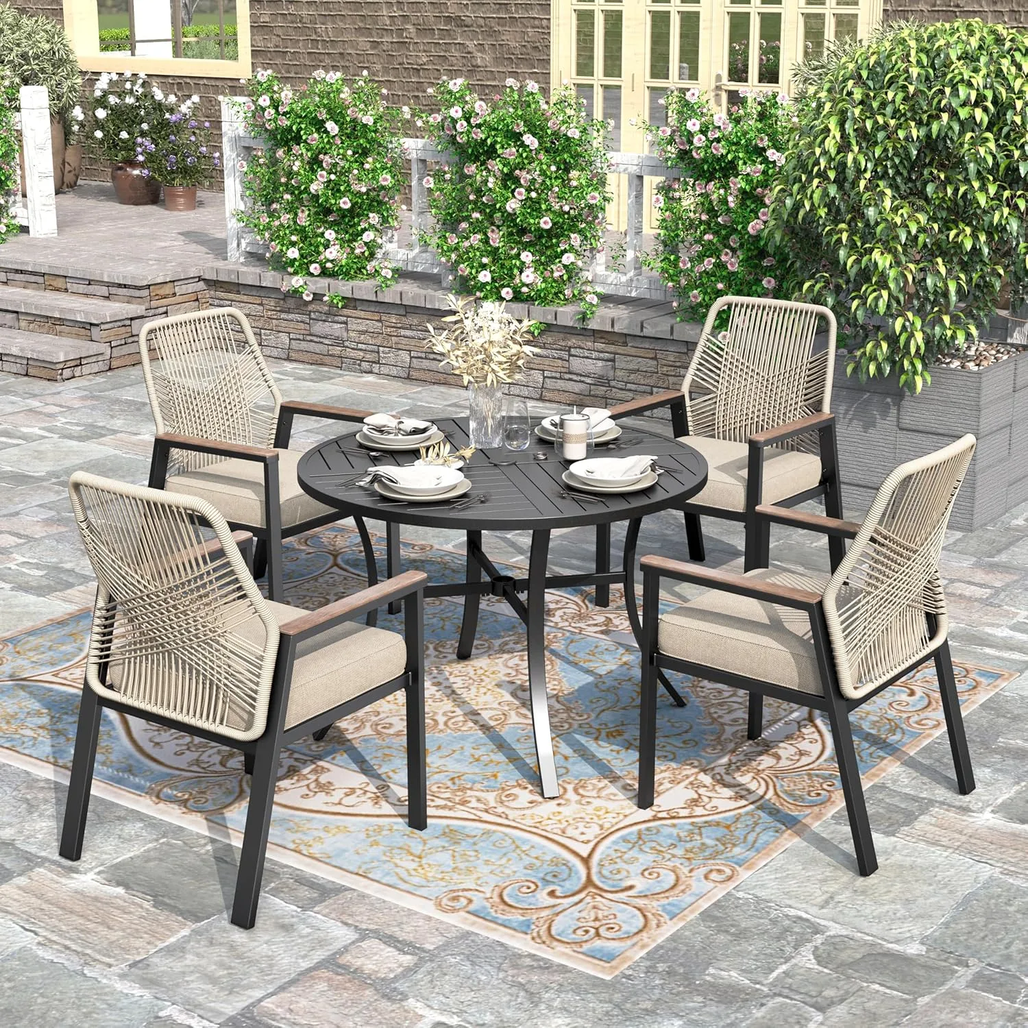 patio dining rattan table 1