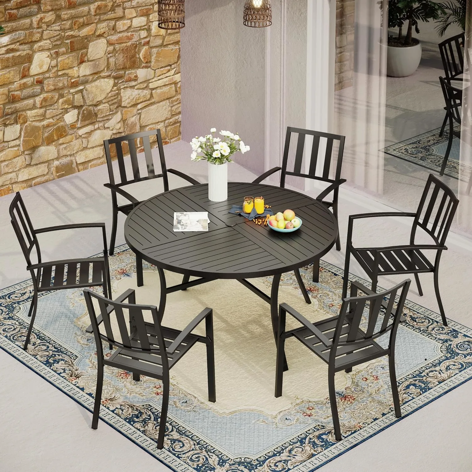 patio dining set metal 1
