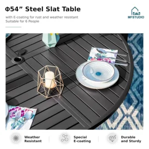 patio dining set metal 3
