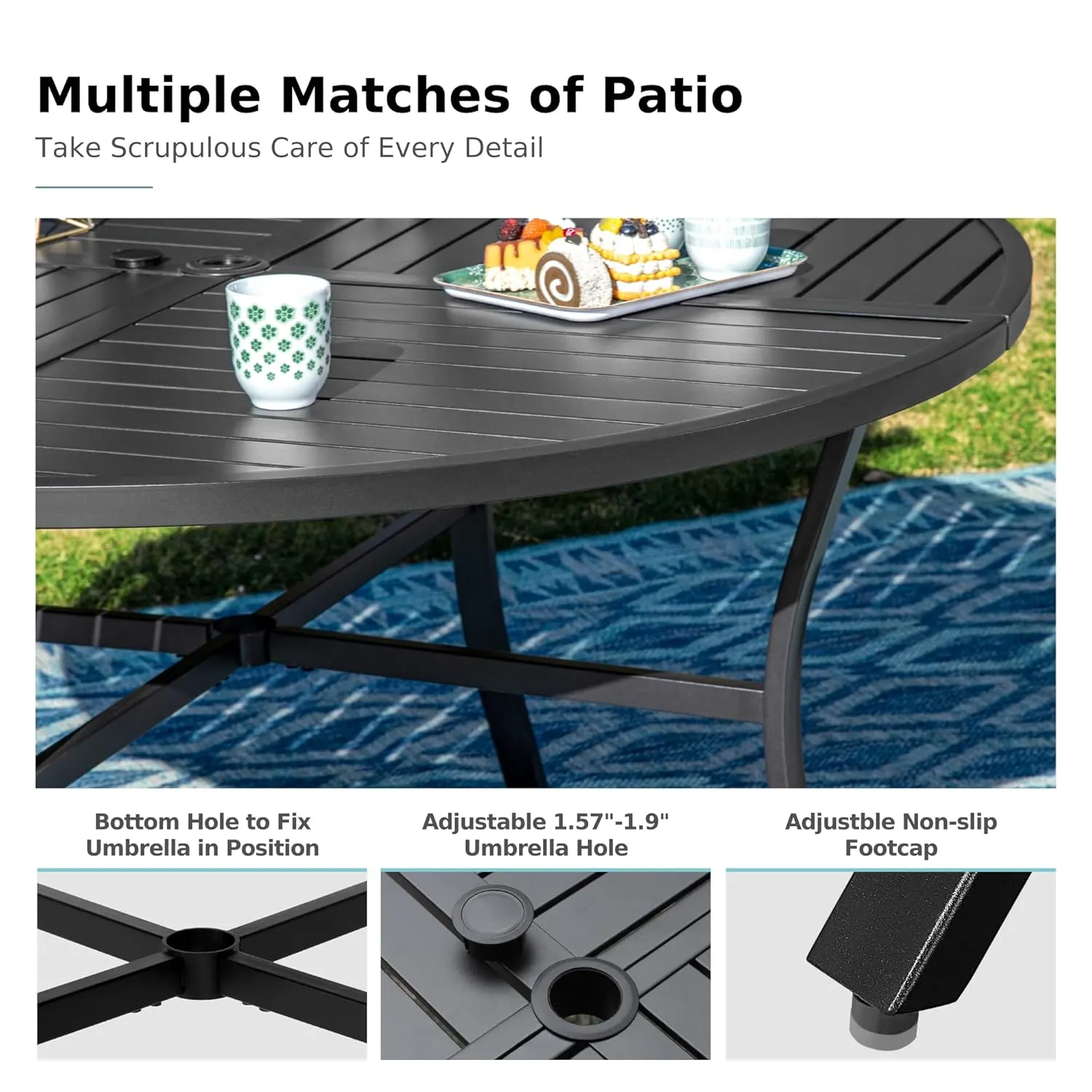 patio dining set metal 4