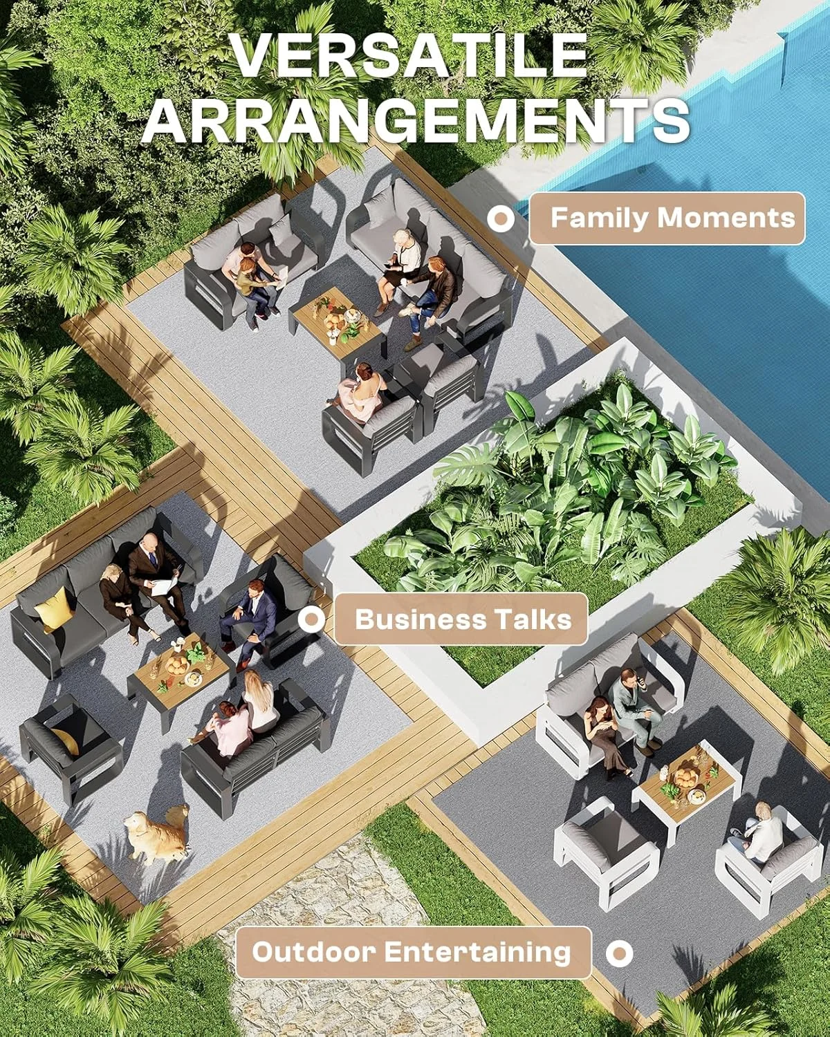 patio furniture set aluminum 3