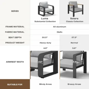 patio furniture set aluminum 4