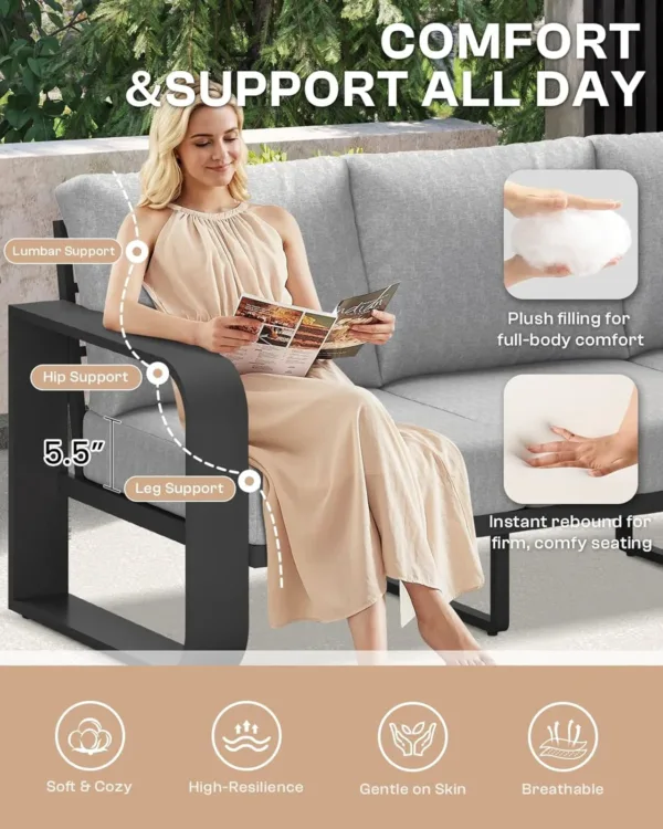 patio furniture set aluminum 6