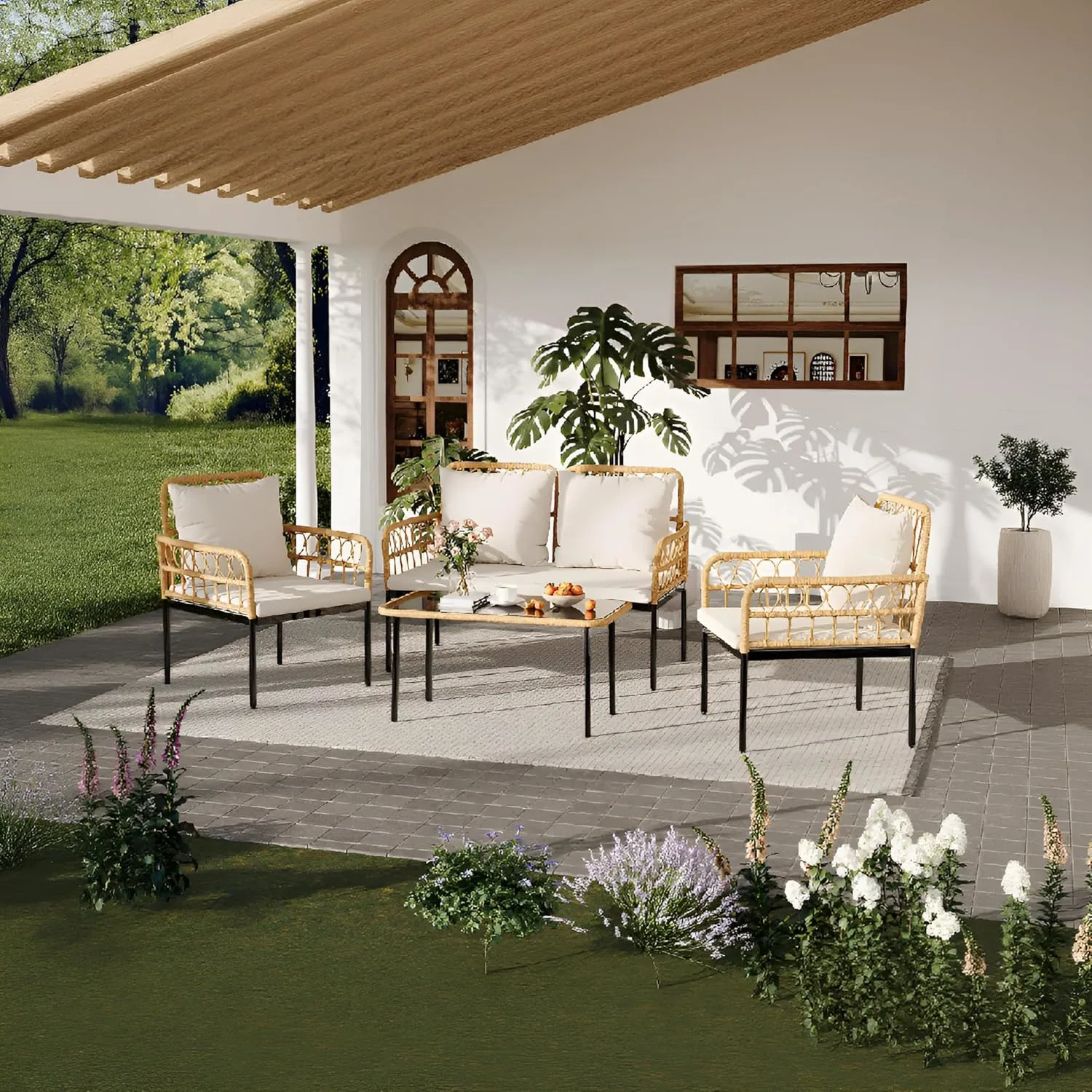 patio furniture set rattan 4