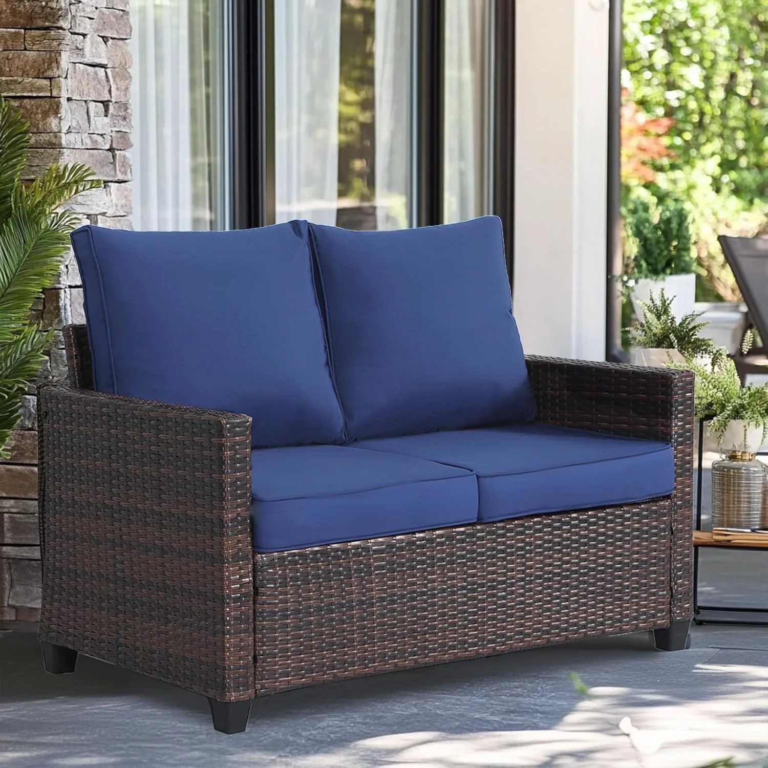 patio loveseat outdoor wicker 1