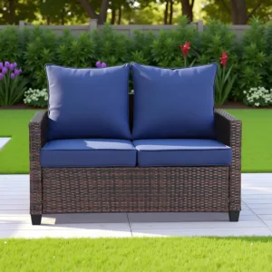 patio loveseat outdoor wicker 3