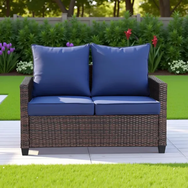 patio loveseat outdoor wicker 3