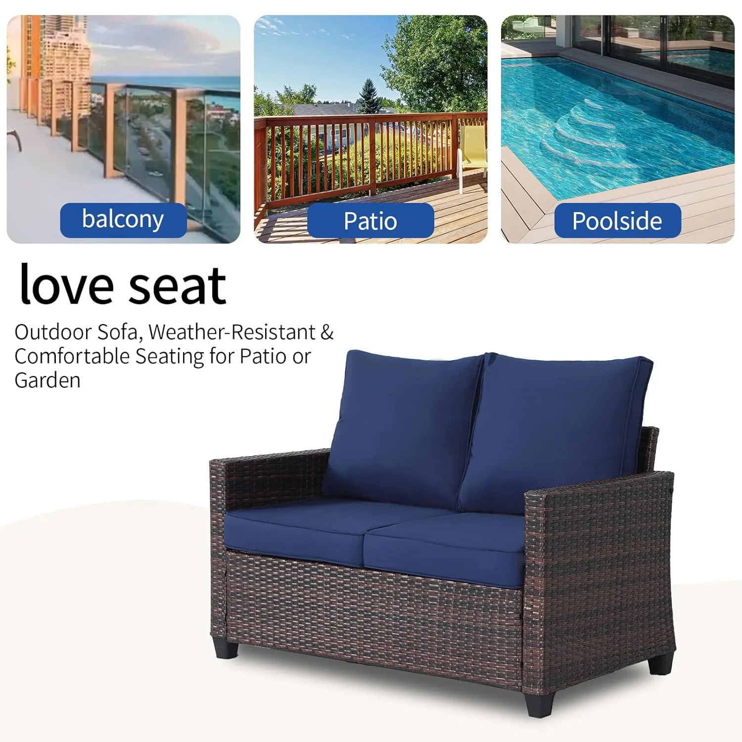 patio loveseat outdoor wicker 5