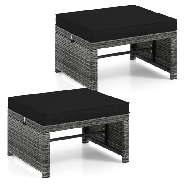patio ottomans rattan 1
