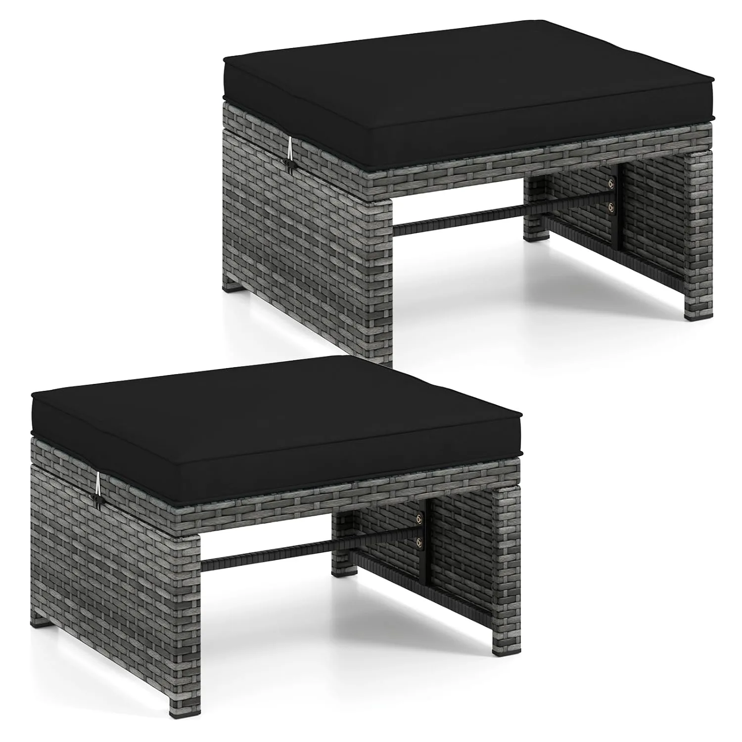 patio ottomans rattan 1