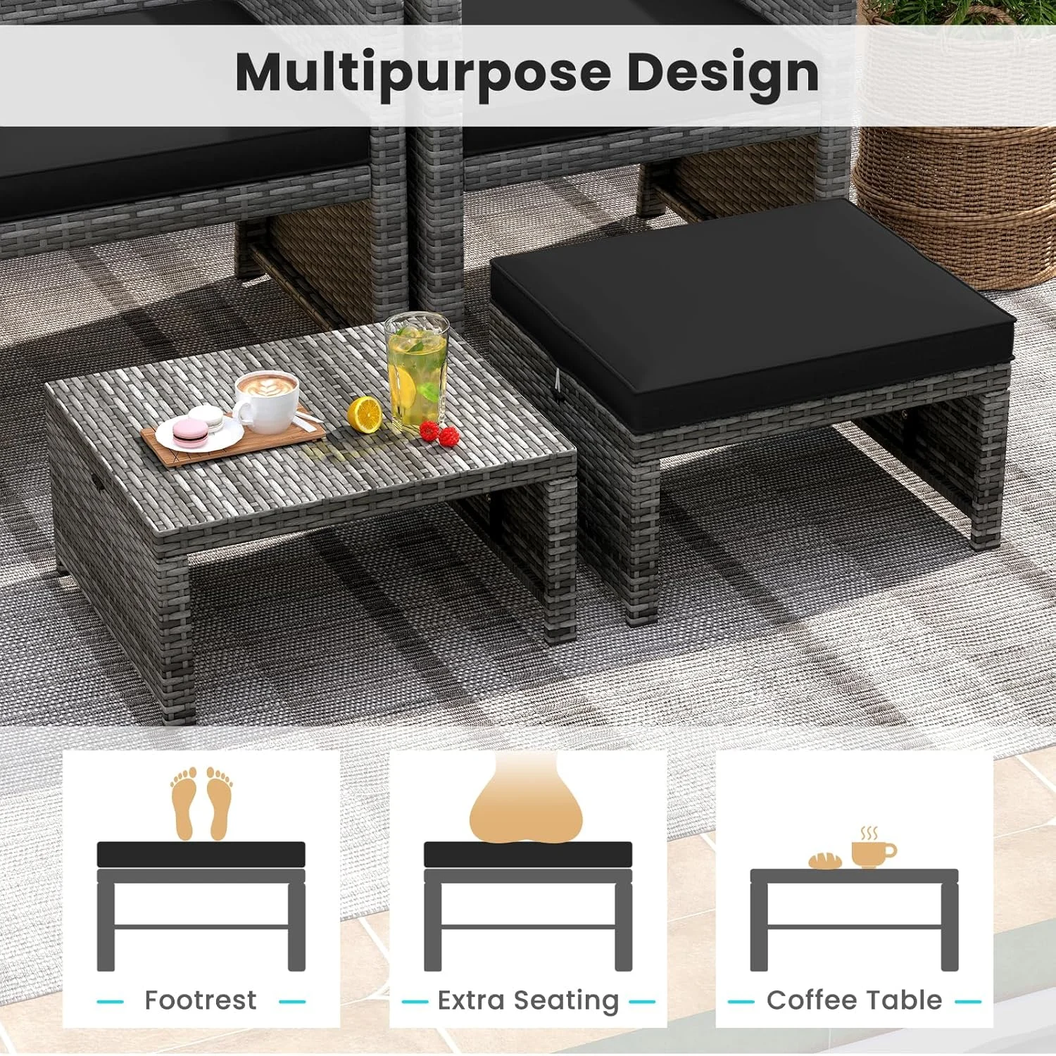 patio ottomans rattan 5