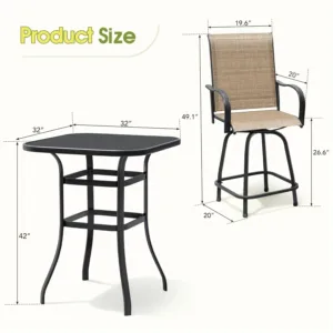 patio swivel bar set 3