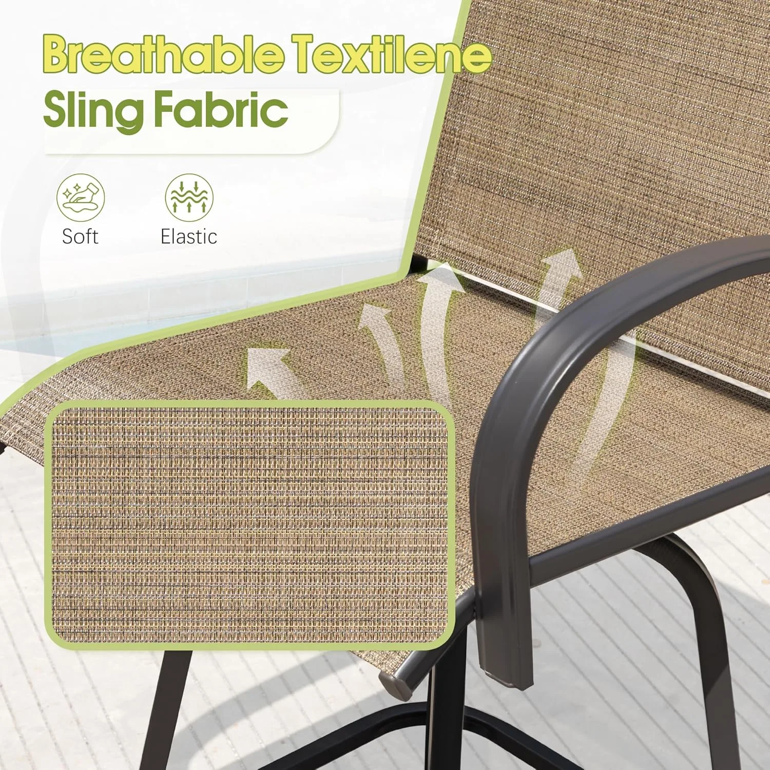 patio swivel bar set 6