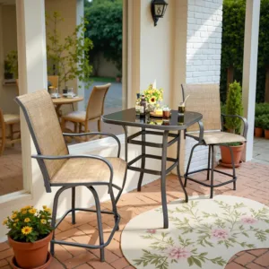 patio swivel bar set 7