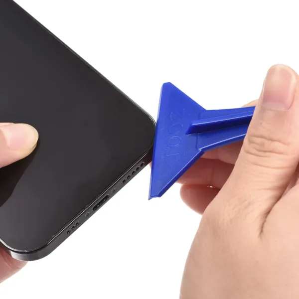 This blue MECCANIXITY phone pry opening tool kit contains 10 plastic prying tools, each 115mm x 46mm, designed for safely opening and repairing mobile phones, laptops, and PCs without damaging the screen.