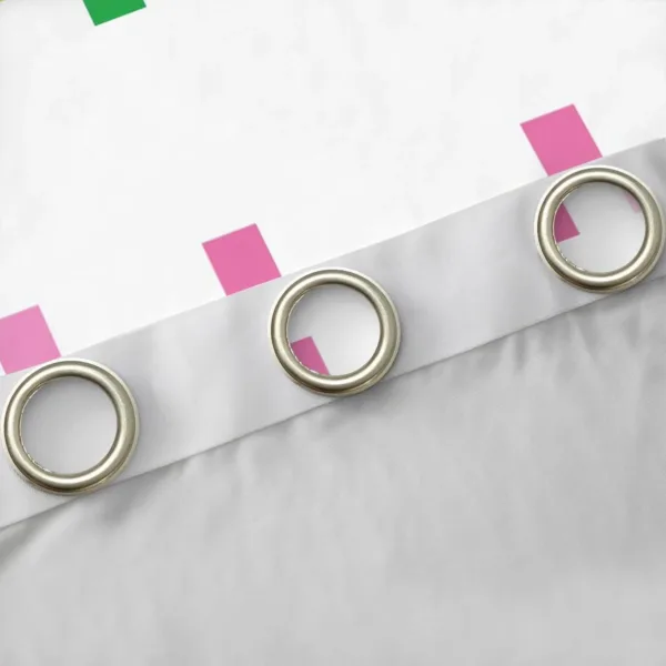 pixelated curtains pink green 5