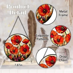 poppy suncatcher stained glass 7