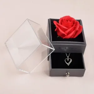 preserved rose heart necklace 6