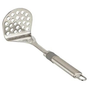 A Prestige ProGrip food masher made of mixed materials is shown.