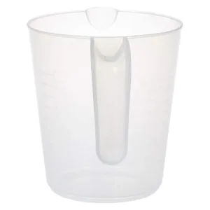 A clear Prestige 1 Litre measuring jug, featuring white measurement markings, sits on a plain background.