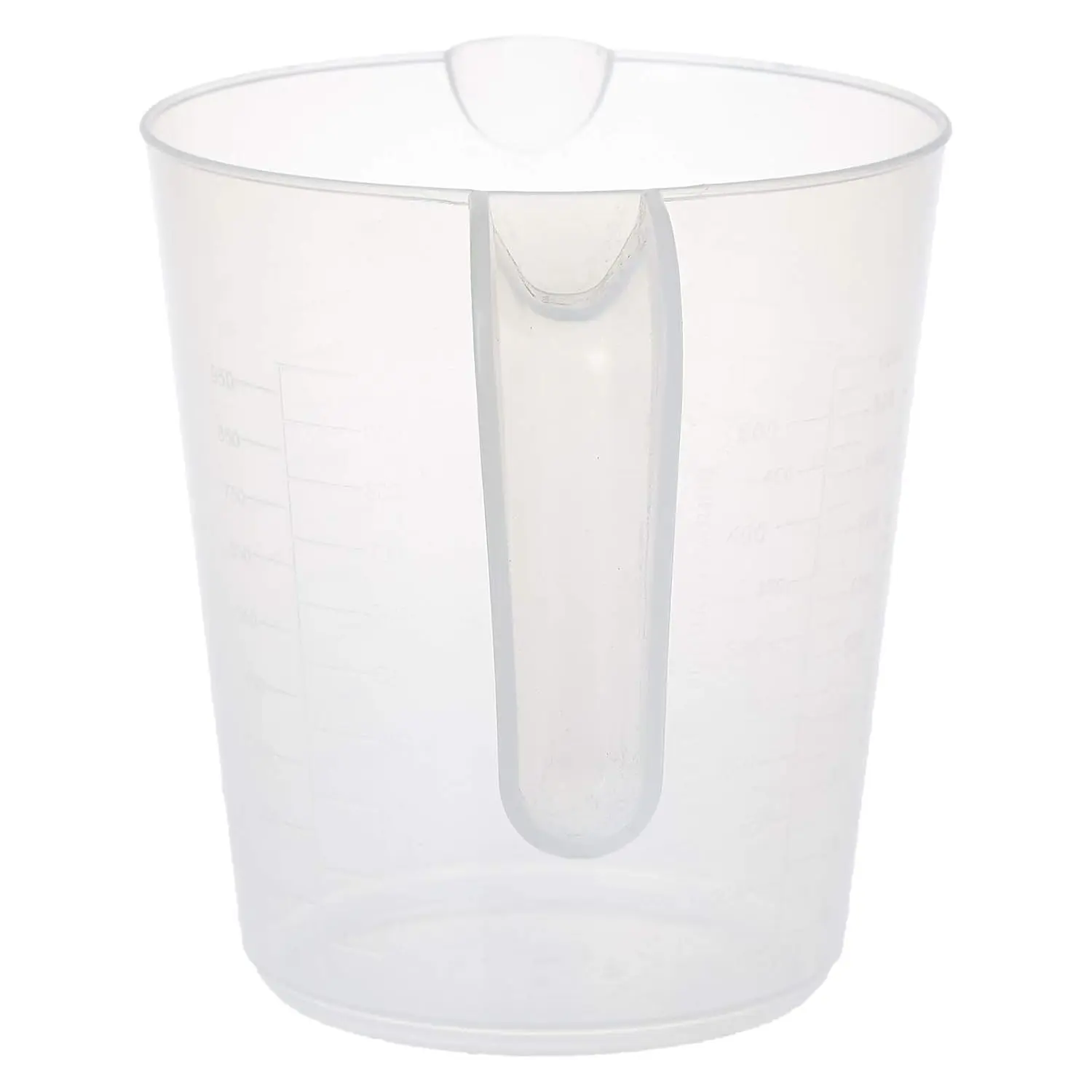 A clear Prestige 1 Litre measuring jug, featuring white measurement markings, sits on a plain background.