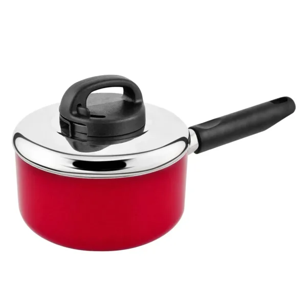 This Prestige Classique 16 cm red non-stick saucepan features a stay-cool handle, durable construction, and an easy-to-clean surface for effortless cooking.