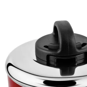 This Prestige Classique 16 cm red non-stick saucepan features a stay-cool handle, durable construction, and an easy-to-clean surface for effortless cooking.