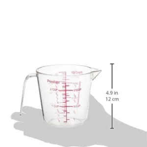 A clear Prestige plastic 500 ML measuring jug, perfect for cooking and baking.