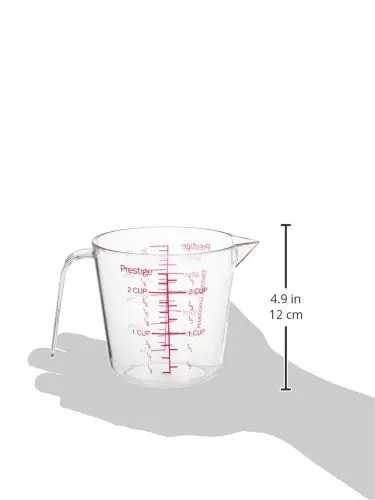 A clear Prestige plastic 500 ML measuring jug, perfect for cooking and baking.