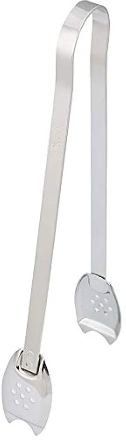 A stainless steel Prestige Serving Tong is displayed, highlighting its durable construction and suitability for preparing and serving dishes in the kitchen, and is also dishwasher safe.