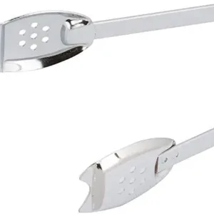 A stainless steel Prestige Serving Tong is displayed, highlighting its durable construction and suitability for preparing and serving dishes in the kitchen, and is also dishwasher safe.