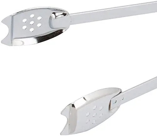 A stainless steel Prestige Serving Tong is displayed, highlighting its durable construction and suitability for preparing and serving dishes in the kitchen, and is also dishwasher safe.