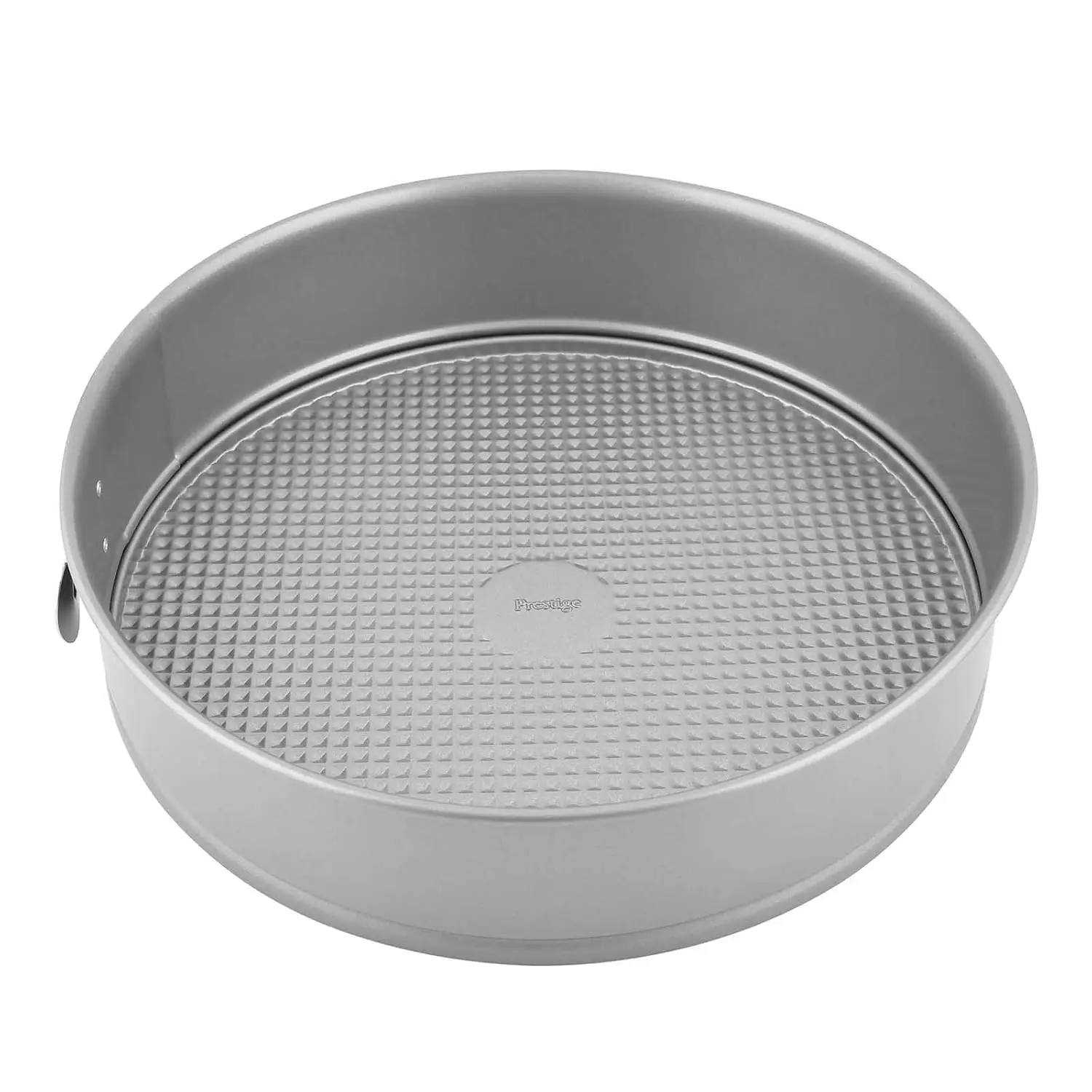 This Prestige springform cake tin features a heavy-gauge carbon steel construction, a non-stick coating for easy food release, and a cushion smart surface for even browning.