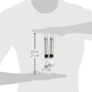 This is a high-quality Prestige stainless steel can opener with an easy and soft grip handle and a hole for hanging, making it dishwasher safe and convenient to store.