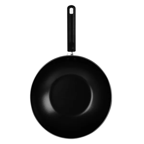 This Prestige wok and fry pan set includes a 28cm nonstick fry pan, 26cm nonstick wok pan, and a shatter-resistant glass lid with a steam vent for fast, healthy cooking.