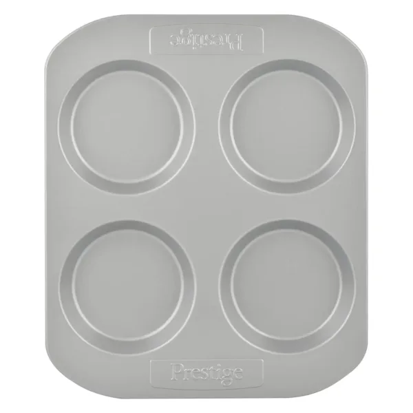 This is a Prestige 4-cup Yorkshire pudding tin made with heavy gauge material and a non-stick coating for easy baking and cleaning, and is oven safe up to 475°F.