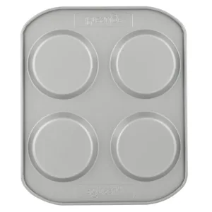This is a Prestige 4-cup Yorkshire pudding tin made with heavy gauge material and a non-stick coating for easy baking and cleaning, and is oven safe up to 475°F.