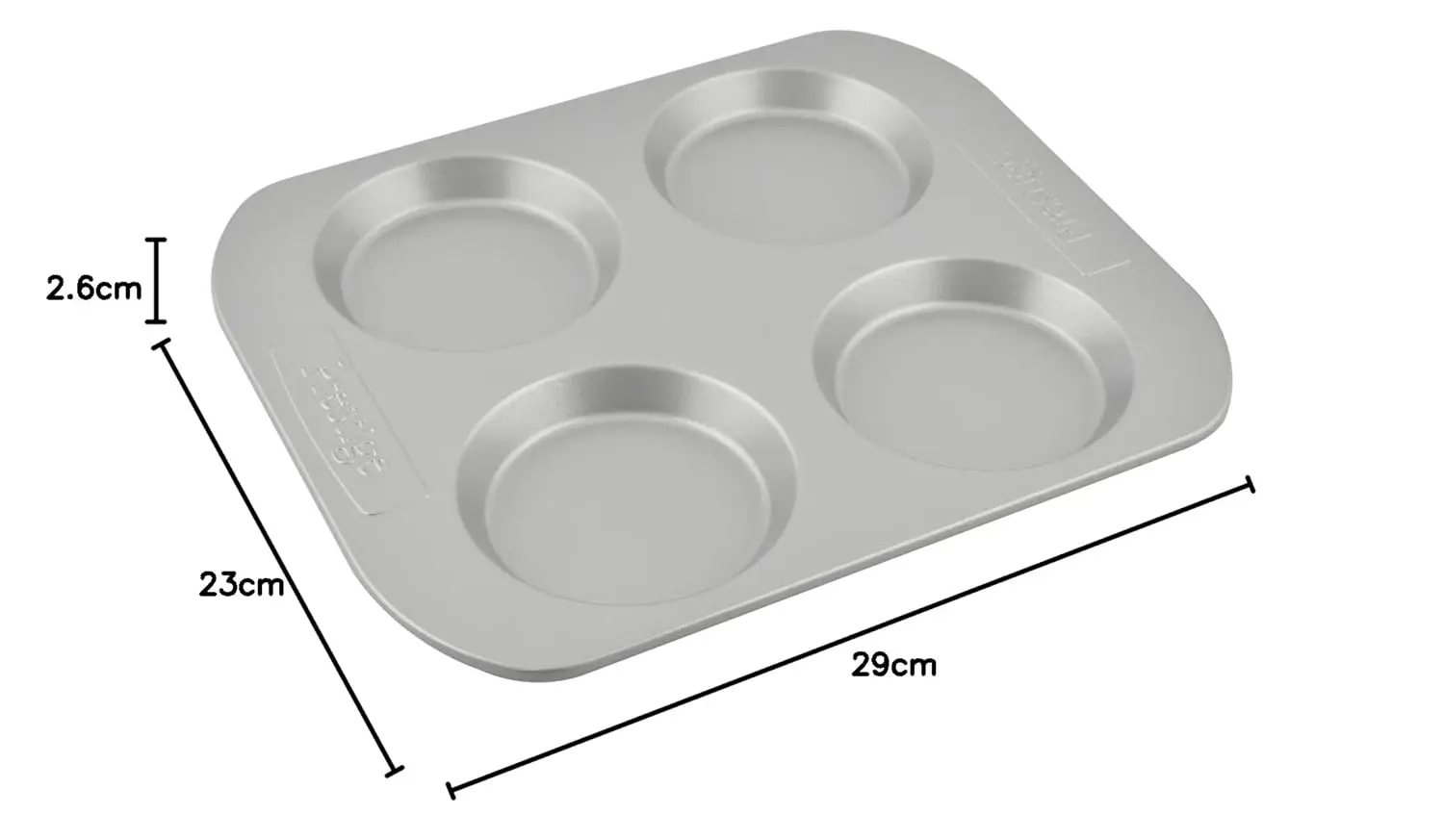 This is a Prestige 4-cup Yorkshire pudding tin made with heavy gauge material and a non-stick coating for easy baking and cleaning, and is oven safe up to 475°F.