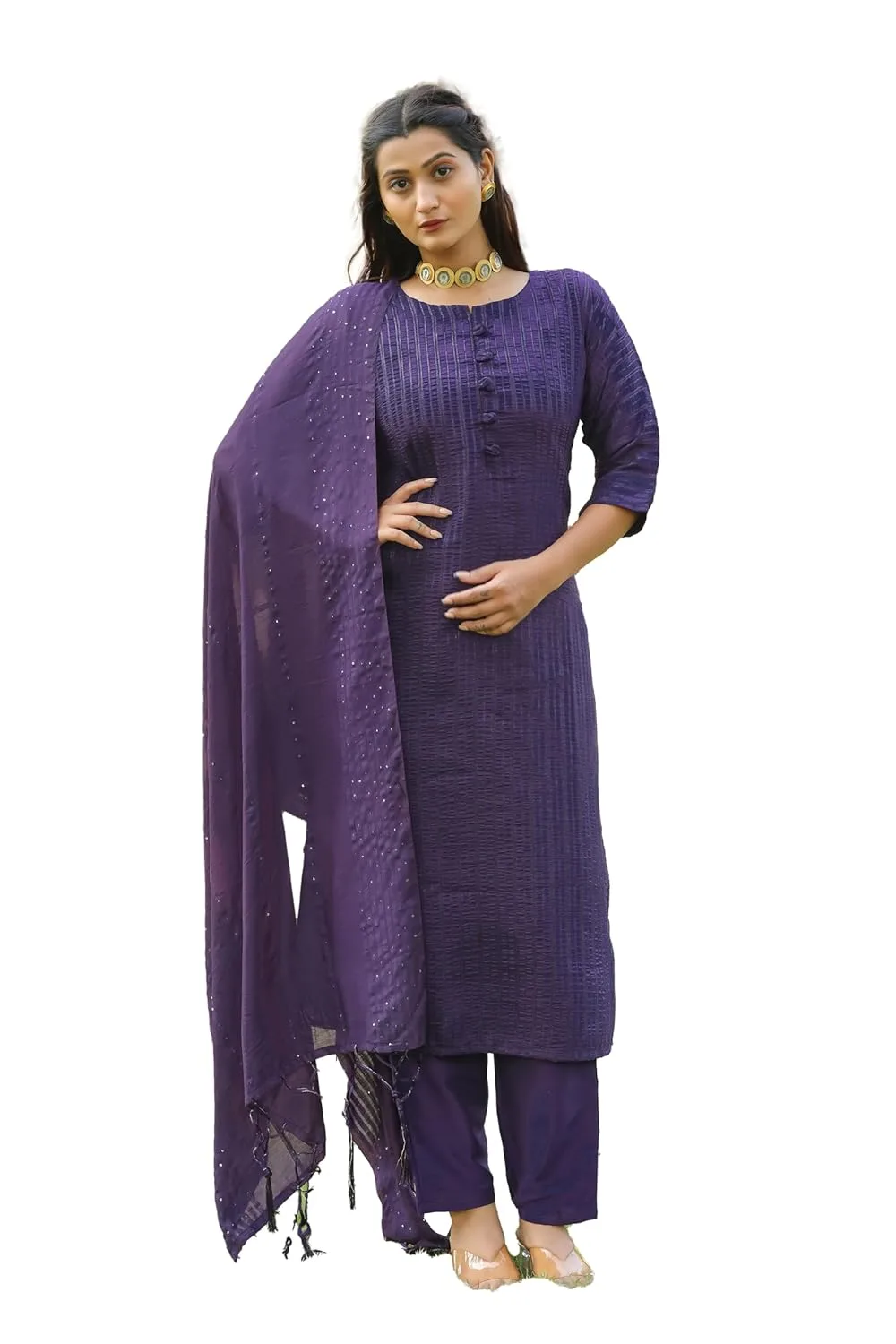 purple crepe kurta 1