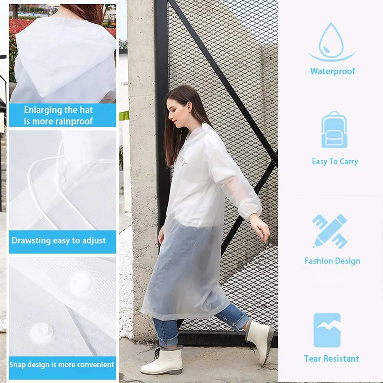 rain poncho reusable raincoat 4