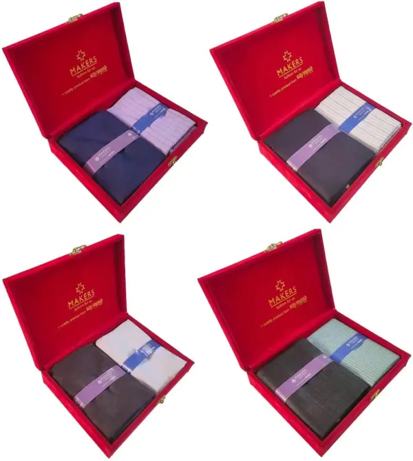 This is a combo set of four Raymond Fabrics multicolor unstitched shirt and trouser fabric made of rayon, perfect for a wedding occasion and easy to hand wash.