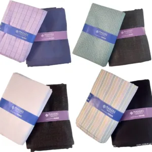 This is a combo set of four Raymond Fabrics multicolor unstitched shirt and trouser fabric made of rayon, perfect for a wedding occasion and easy to hand wash.