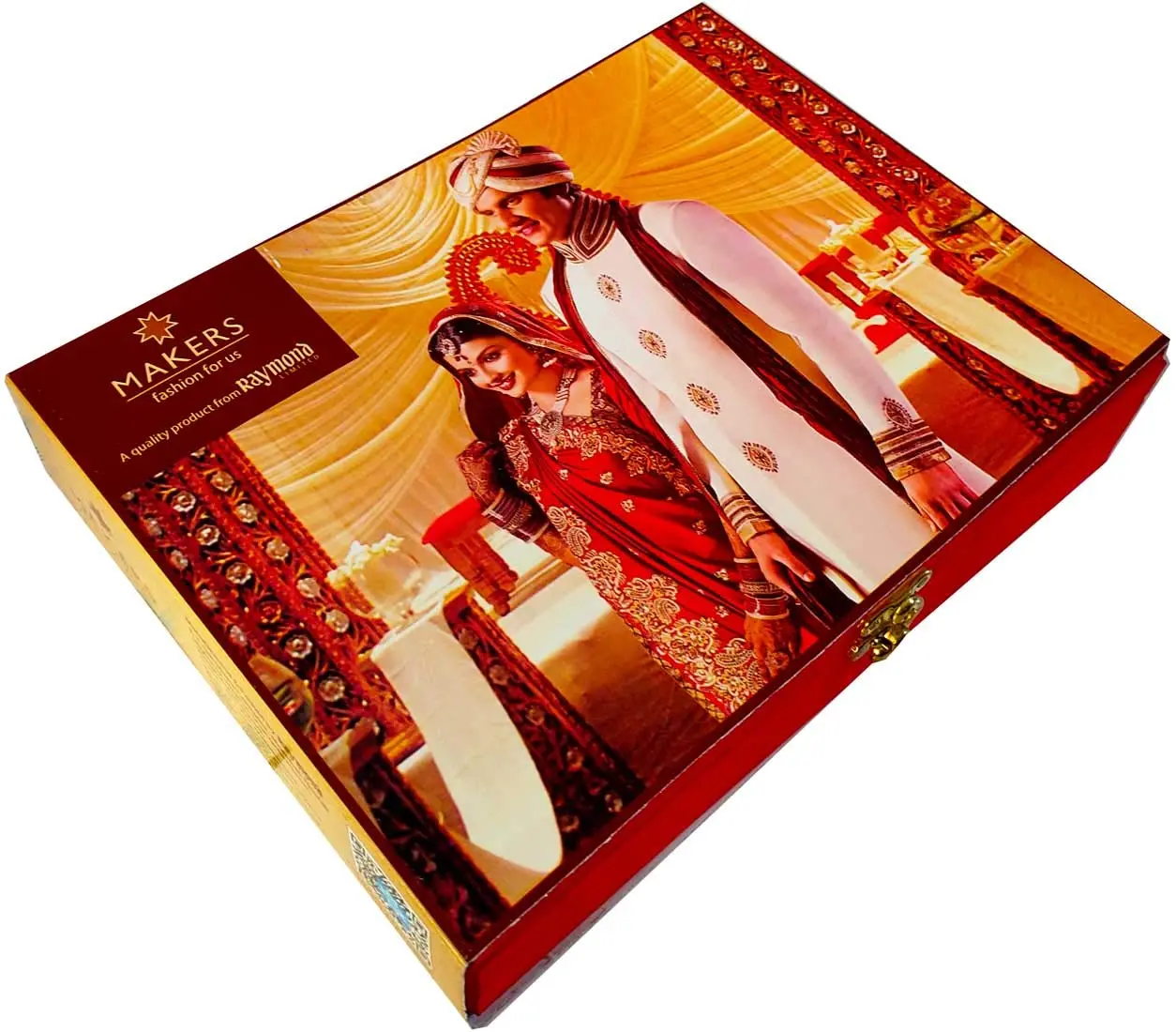 This is a combo set of four Raymond Fabrics multicolor unstitched shirt and trouser fabric made of rayon, perfect for a wedding occasion and easy to hand wash.